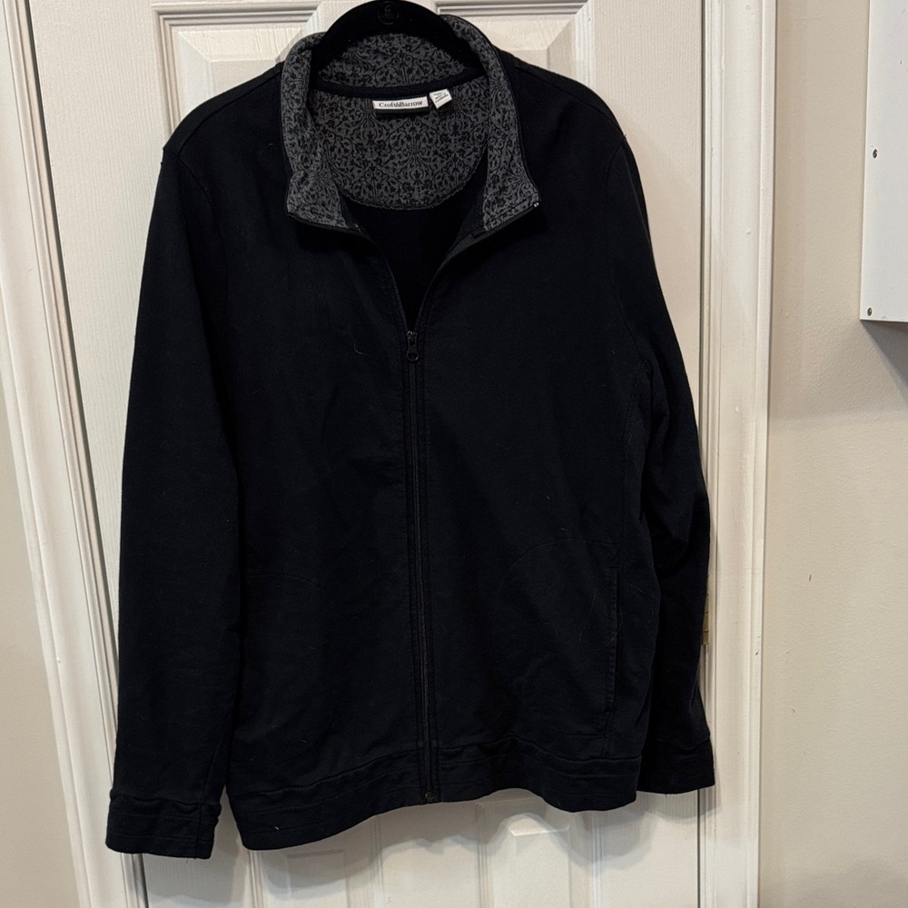 Croft & Barrow Black and Gray Patterned Jacket